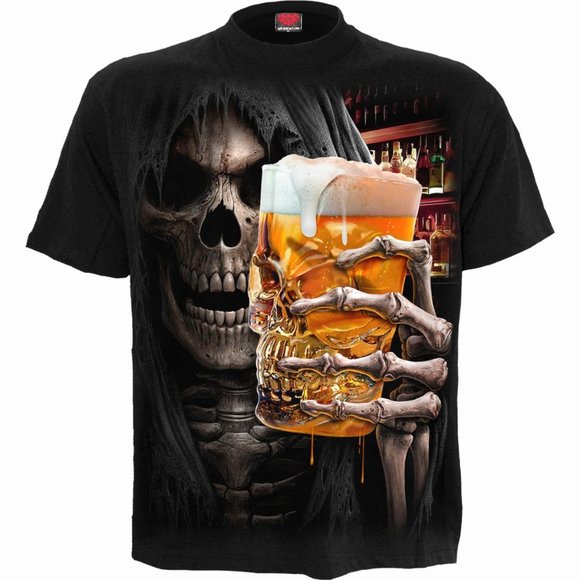spiral direct Other - live loud gothic mens t shirt skull beer graphic